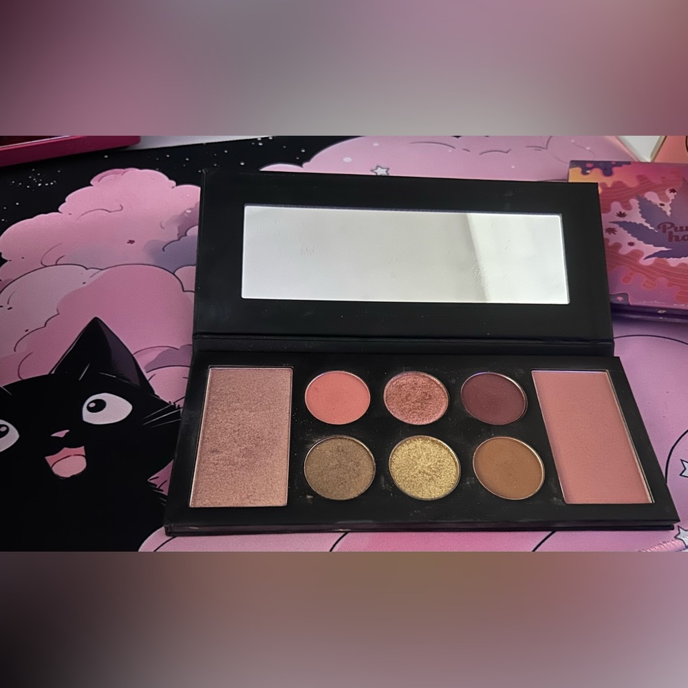 Warm Rose & Gold Eyeshadow Palette — Peachy Pink and Bronze Shades